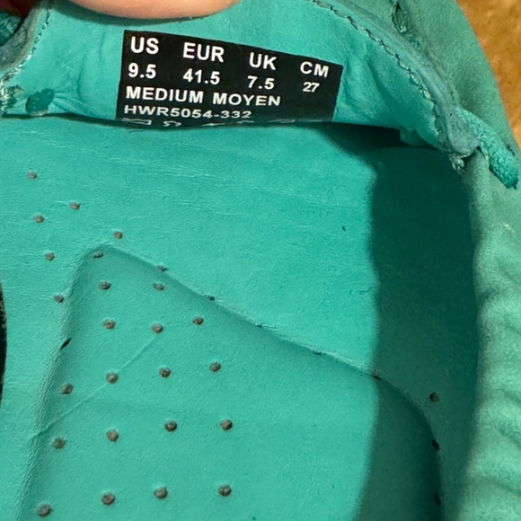 Hush Puppies Teal skin leather loafer US9.5 green-blue - Picture 2 of 3